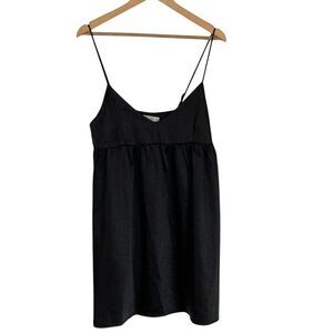 Molly Green Womens Baby Doll Satin Mini Dress M Black‎ Spaghetti Straps